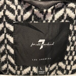 7 For All Mankind Black and White Bomber Jacket